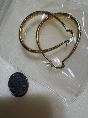Gold Heart-Shaped Hoop Earrings for Women